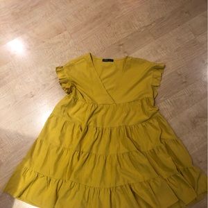 Mustard Yellow Tiered Dress
